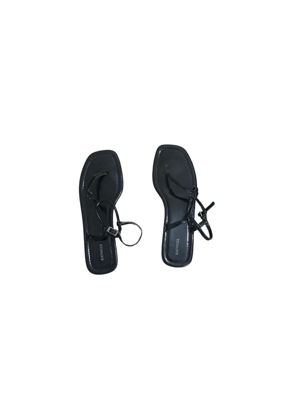 Express Black Slim-Strap Square-Toe Sandals Size 9